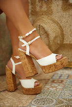 Load image into Gallery viewer, Elyna Platform Block Heels - White
