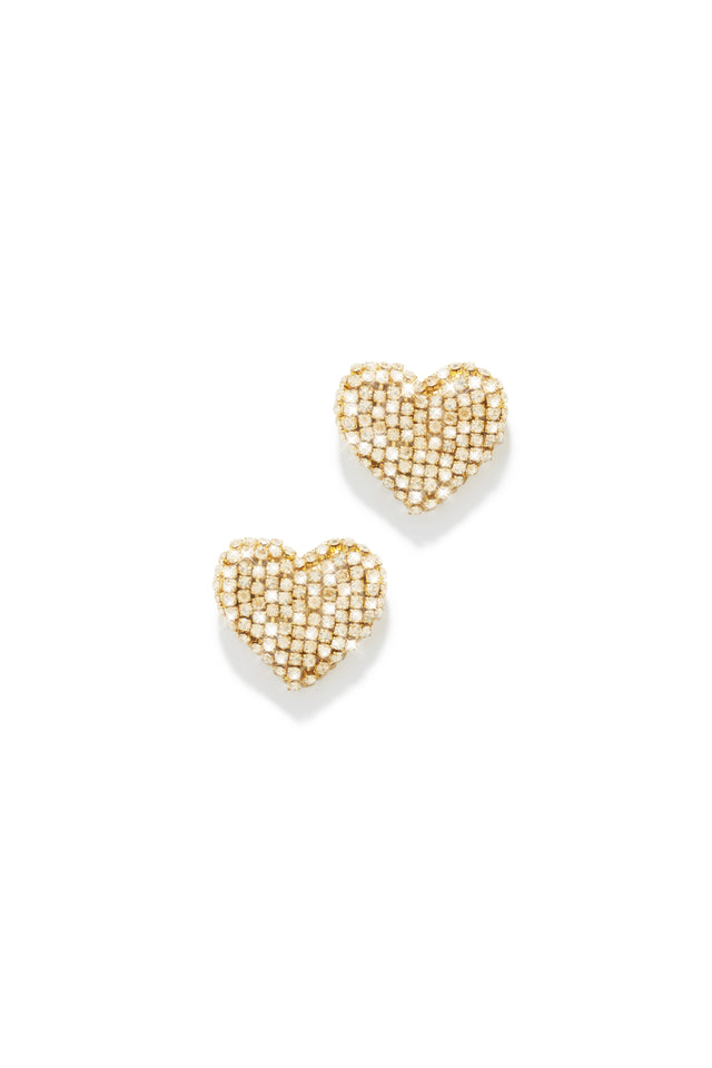 Load image into Gallery viewer, Everlasting Love Embellished Heart Earring - Gold
