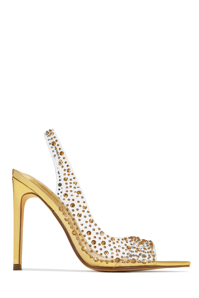Ladies Zara Slippers In White With Gold Heel - Fancy Soles