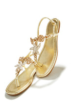 Load image into Gallery viewer, Gold-Tone Starfish Embellished Thong Strap Sandals
