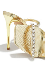 Load image into Gallery viewer, Gold-Tone Single Sole Embellished Heels
