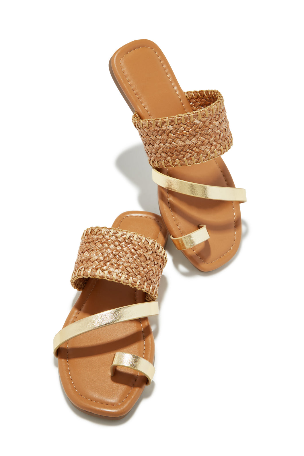 Gold-Tone Slip On Sandals