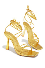 Load image into Gallery viewer, Aileen Lace Up Heels - Gold
