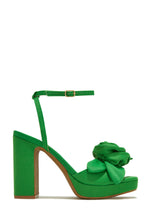 Load image into Gallery viewer, Michelle Platform Block High Heels - Green
