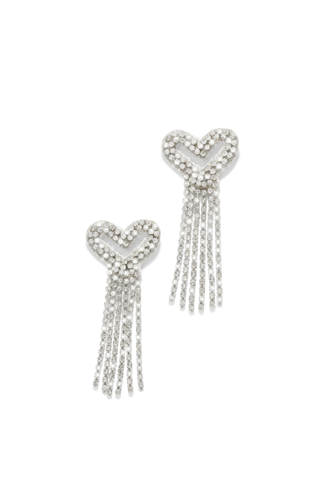 Mi Amore Embellished Dangle Earring - Silver