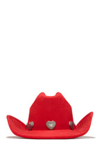 Load image into Gallery viewer, Heartbreaker Heart Pendants Cowgirl Hat - Red
