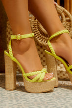 Load image into Gallery viewer, Women Wearing Yellow Platform Heels
