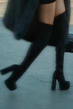 Load image into Gallery viewer, Lachelle Block Heel Platform Over The Knee Boots - Black
