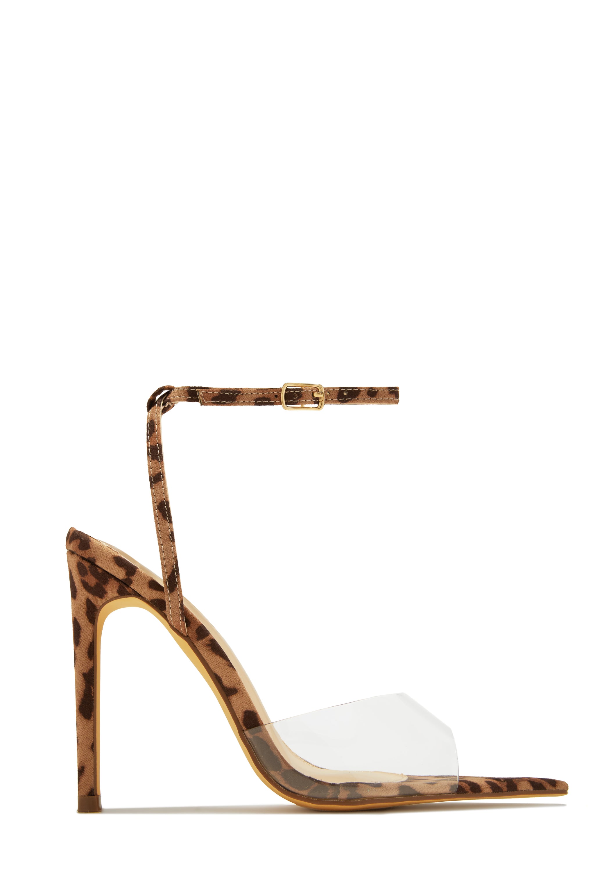 Leopard transparent chunky heels best sale