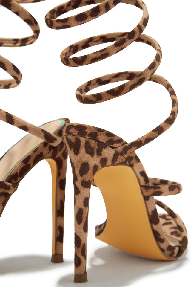 Load image into Gallery viewer, Nathalie Around The Ankle Coil High Heels - Leopard
