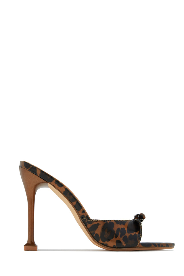 Leopard print high heel mules best sale