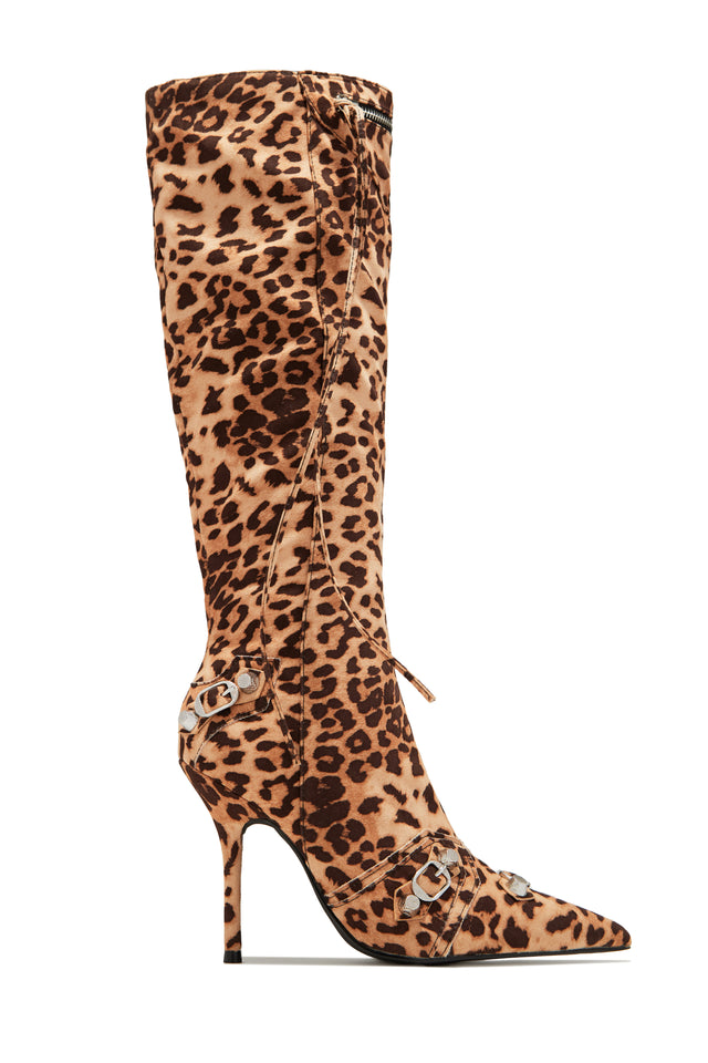 Leopard knee boots hotsell