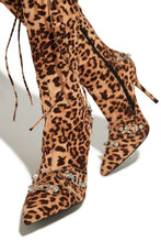 Load image into Gallery viewer, Adison Metallic Knee High Boots - Leopard
