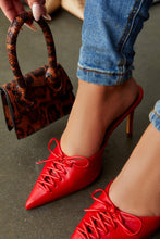 Load image into Gallery viewer, Red Pump Mule Styled with Mini Leopard Bag
