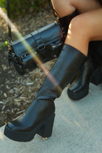 Load image into Gallery viewer, Maddie Block Heel Platform Knee High Boots - Black
