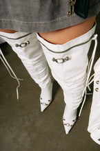 Load image into Gallery viewer, Maddison Over The Knee High Heel Boots - White
