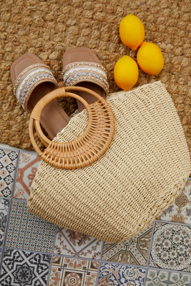 Load image into Gallery viewer, Marysol Woven Straw Handbag - Natural
