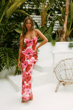 Load image into Gallery viewer, Pink and Red Floral Maxi Dress
