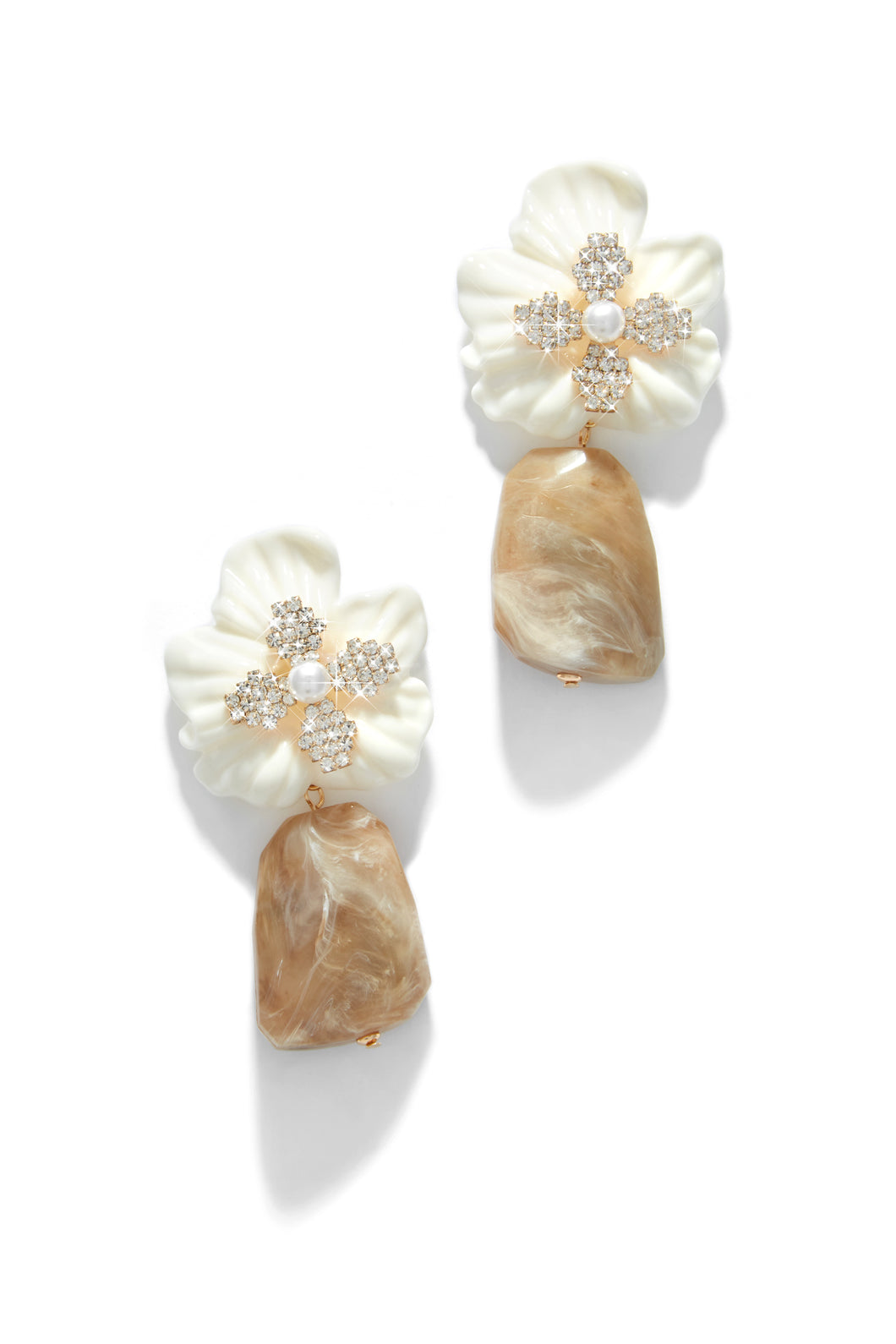 Isenia Flower Statement Earring - Nude