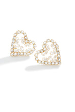 Load image into Gallery viewer, All For Love Embellished Heart Earring - Gold
