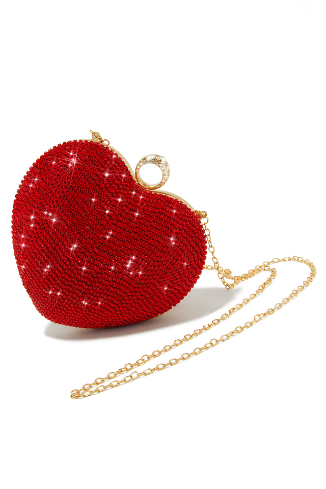 Load image into Gallery viewer, Wild Heart Embellished Heart Bag - Red
