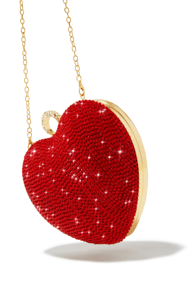 Load image into Gallery viewer, Wild Heart Embellished Heart Bag - Red
