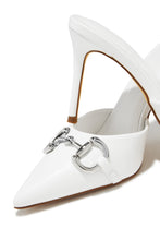 Load image into Gallery viewer, Kaia Pointed Toe Mule Heels - White
