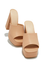 Load image into Gallery viewer, Emily Platform Block Heel Mules - Nude
