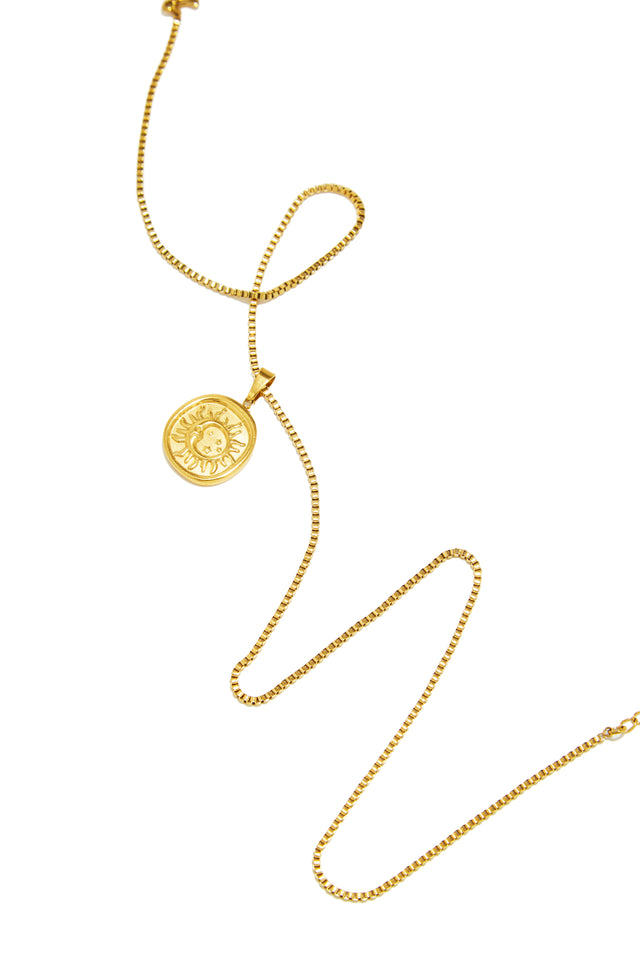 Load image into Gallery viewer, Vida Moon &amp; Sun Necklace - Gold
