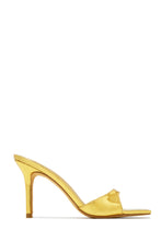 Load image into Gallery viewer, Gold-Tone Mid Heel Mules
