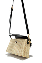 Load image into Gallery viewer, Ysabel Woven Straw Crossbody Bag - Black
