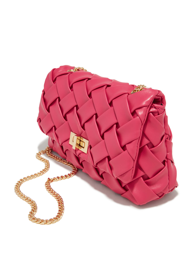 Load image into Gallery viewer, Naydine Woven Crossbody Handbag - Pink
