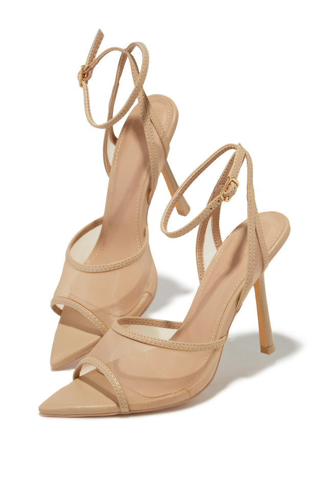 Load image into Gallery viewer, Cora Peep Toe High Heels - Nude
