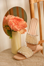 Load image into Gallery viewer, Embellished Sandals With Faux Pearls
