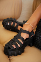 Load image into Gallery viewer, Natural Beauty Platform Cage Sandals - Black
