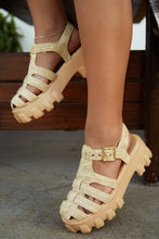 Load image into Gallery viewer, Natural Beauty Platform Cage Sandals - Natural
