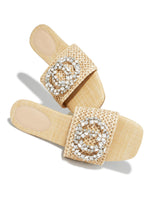 Load image into Gallery viewer, Natural Faux Raffia Sandals
