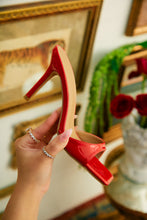 Load image into Gallery viewer, Nellie Mid Heel Mules - Red
