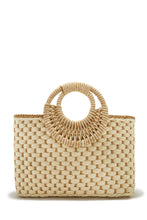 Load image into Gallery viewer, Trips To Cabo Top Handle Straw Bag - Natural
