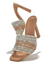 Load image into Gallery viewer, Feeling Myself Embellished High Heel Mules - Nude
