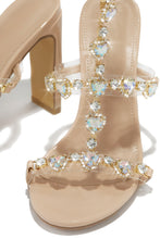 Load image into Gallery viewer, Nude Heart Embellished Stone Heels
