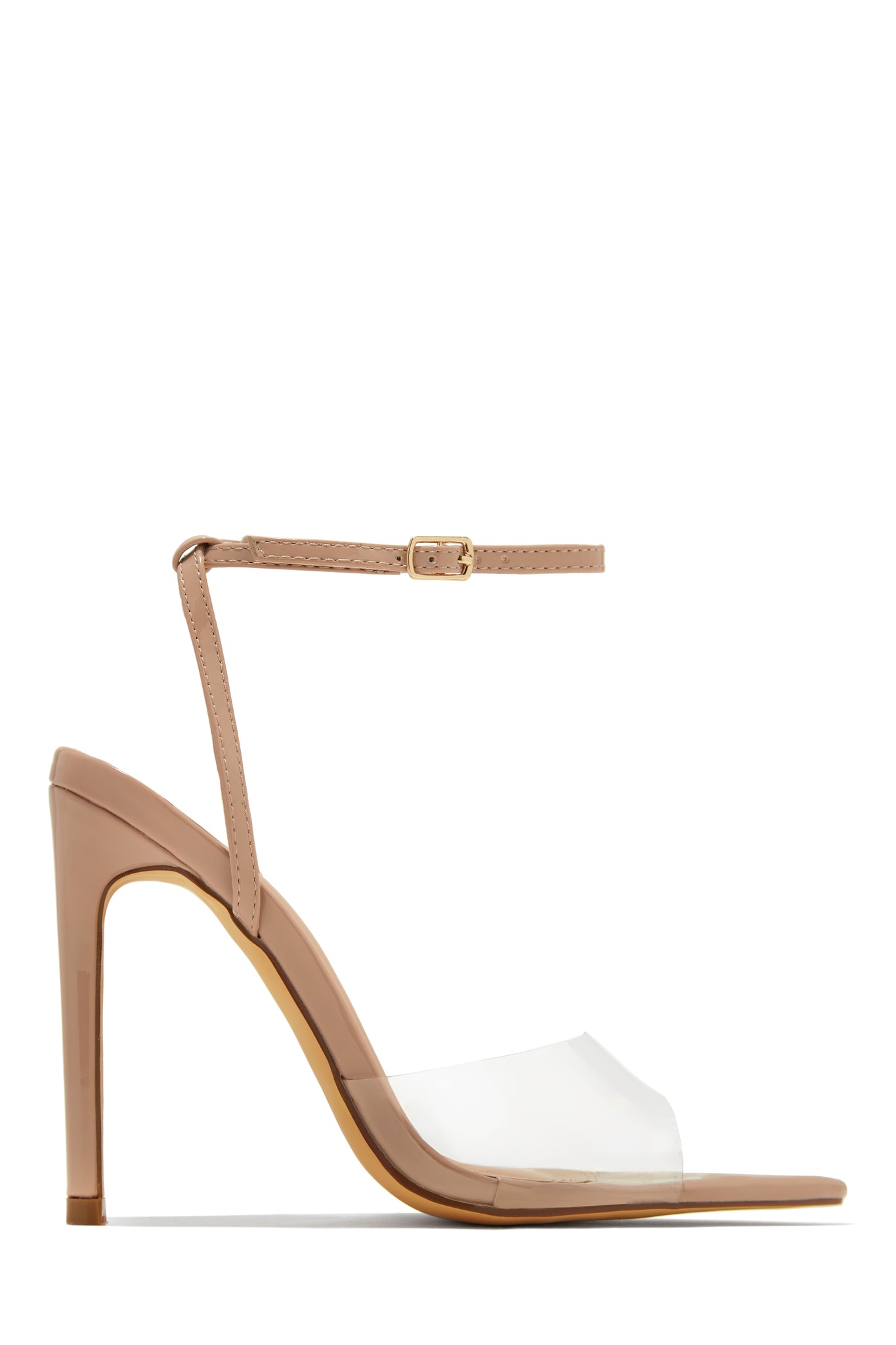 Nude clear 2024 strappy heels