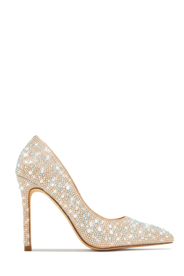 Load image into Gallery viewer, Kelly Embellished High Heel Pumps - Champagne
