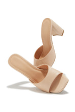 Load image into Gallery viewer, Layla Block Heel Mules - Nude PU
