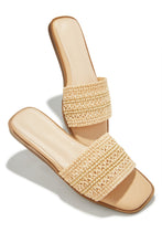 Load image into Gallery viewer, Nude Woven Strap Slip On Sandals
