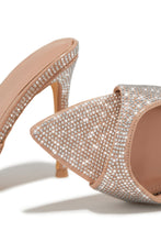 Load image into Gallery viewer, Amiah Embellished High Heel Mules - Nude
