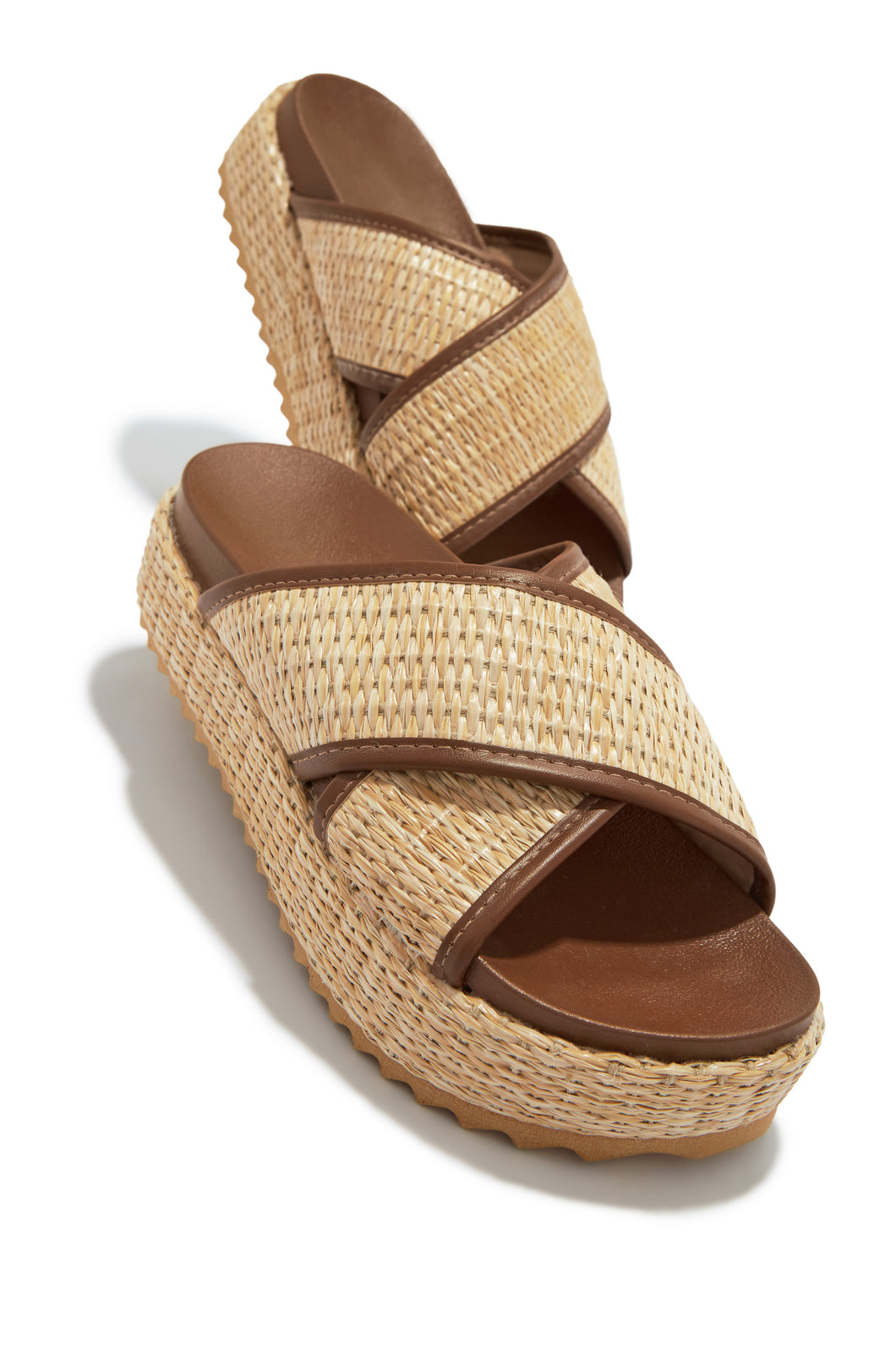 Straw Criss Cross Front Sandal