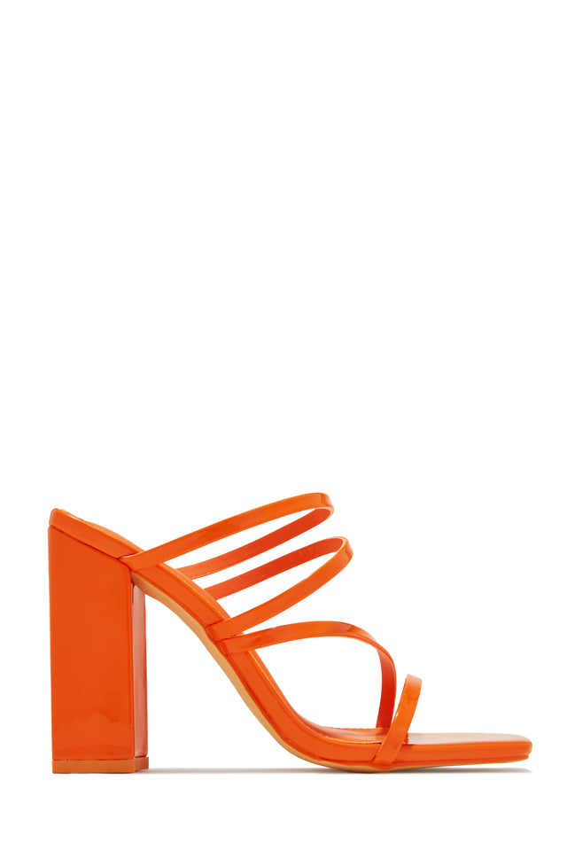 Load image into Gallery viewer, Jaziel Block Heel Mules - Orange
