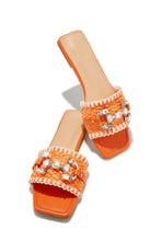 Load image into Gallery viewer, Cabo Vacay Embellished Slip On Sandals - Orange
