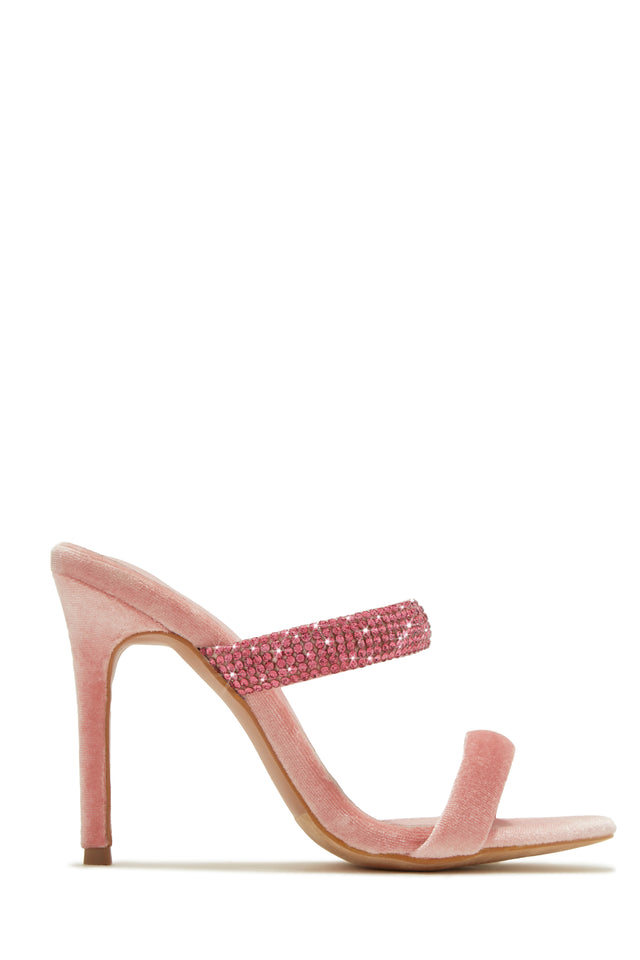 Load image into Gallery viewer, Pink Rhinestone Slip On Heels
